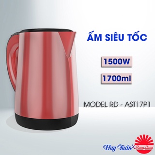 Ấm siêu tốc Rạng Đông mẫu RD-AST17P1 thân inox 2 lớp cao cấp - dung tích 1.7 lít - công suất 1500W