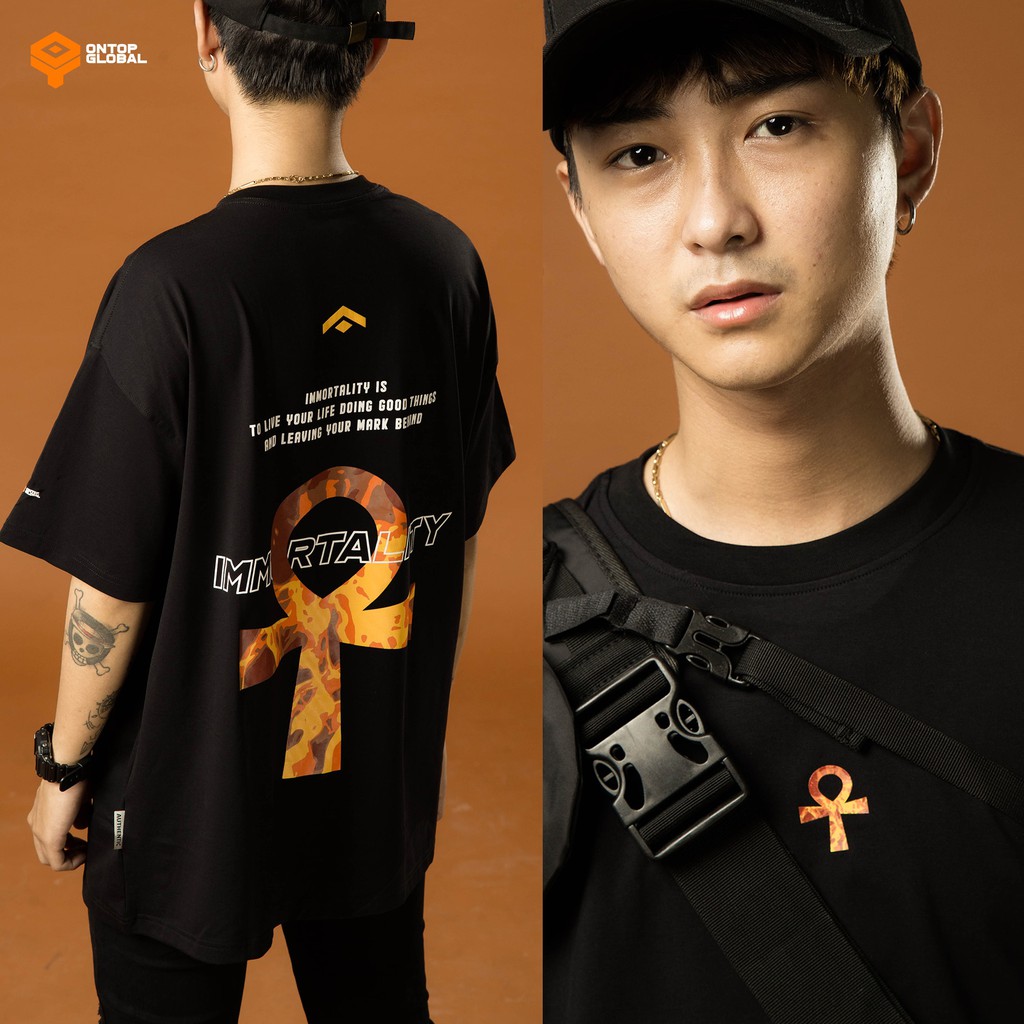 [Mã FAGREEN1505 giảm 10% tối đa 30K đơn từ 99K] Áo thun unisex Immortal Fire màu đen local brand ONTOP