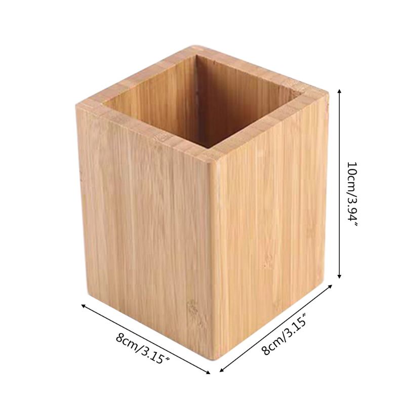 Giá Đỡ Cọ Trang Điểm Bằng Tre Hình Vuông Tiện Dụng