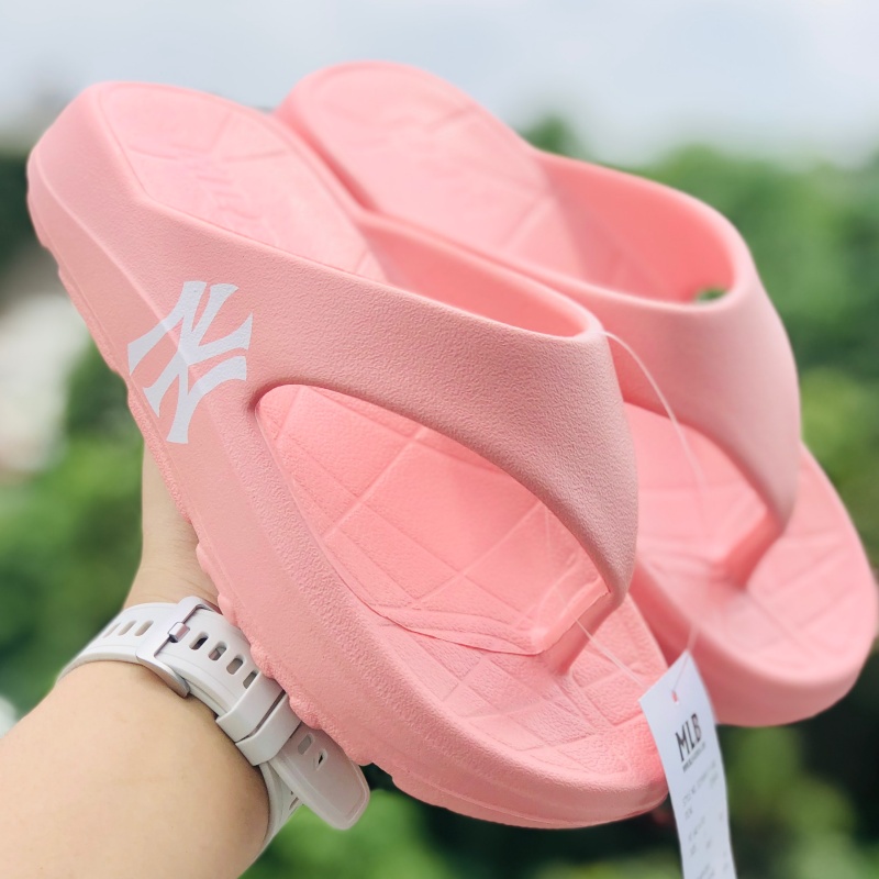 Dép unisex 𝐌𝐋𝐁 ❤️FREESHIP + Hộp❤️ dép kẹp mlb ny bóng chày thể thao nam nữ in NY chất xịn kèm tag mác, đế cao