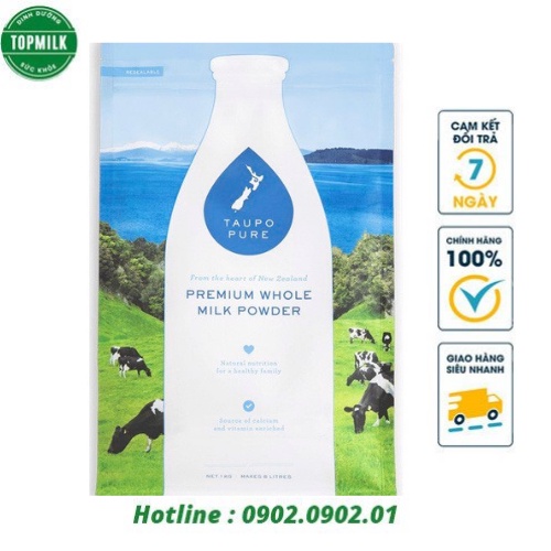 Sữa Bột Taupo Nguyên Kem , Tách Kem  Túi 1kg Date 2022