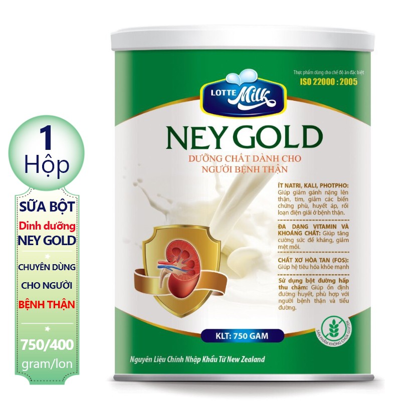 01 lon sữa bột Ney Gold Lotte Milk dành cho người gặp các vấn đề về thận