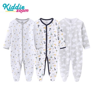 Bộ đồ ngủ 3 món tay dài cho bé trai gái 0-12 tháng tuổi