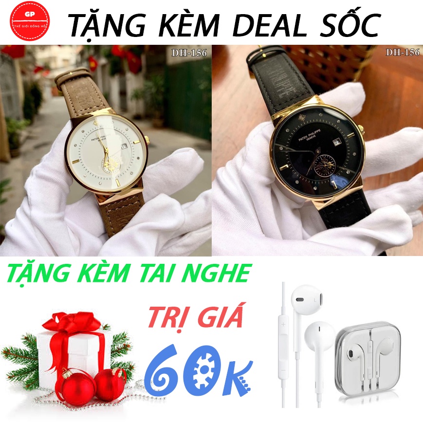 Đồng Hồ Nam,Đồng Hồ PATEX PHILIPPE .Dây Da Cao Cấp Phong Cách Thời Trang Sang Trọng.Kính Saphia Chống Xước.