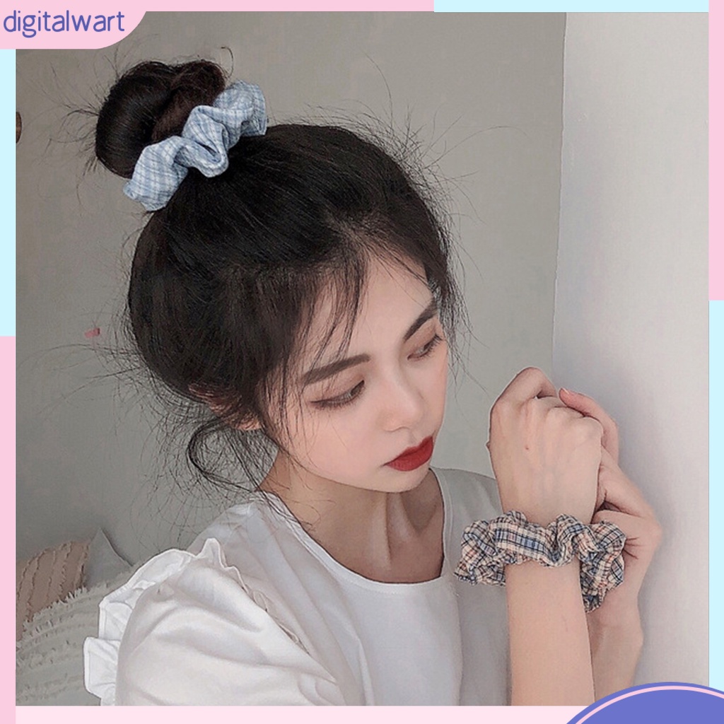 Dây Buộc Tóc Họa Tiết Ca Rô Phong Cách Hàn Quốc Dành Cho Nữ