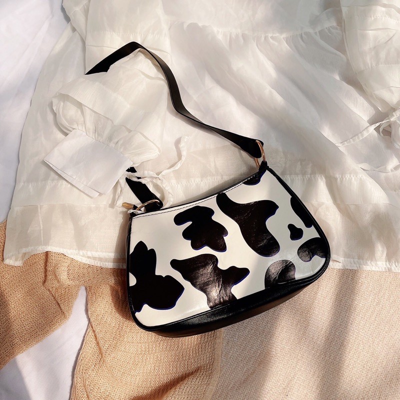 Túi kẹp nách nữ bò sữa đeo chéo đẹp thời trang giá rẻ đi chơi nhỏ gọn da mềm DIOMI