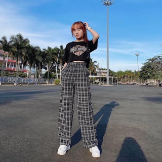 Set croptop đen caro