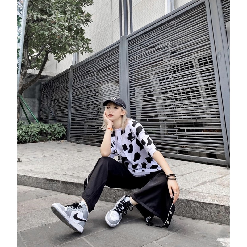 [Rẻ Vô Địch] Áo thun cotton tay lỡ Unisex -- ÁO Loang Bò Sữa LOGO TAY LỠ Dáng Dài --Bống Store | BigBuy360 - bigbuy360.vn