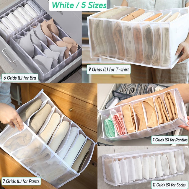 6/7/9/11ngăn Hộp đựng đồ lót áo ngực, Hộp ngăn kéo đựng đồ, Hộp đựng đồ lót bít tất, Hộp đựng áo phông quần jean, Hộp ngăn quần jean, Hộp đựng quần áo