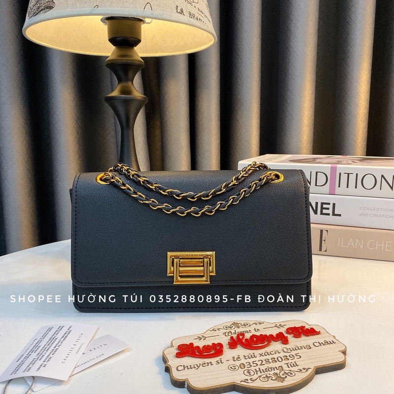 Túi Chữ C khoá gập da trơn size 22 loại đẹp