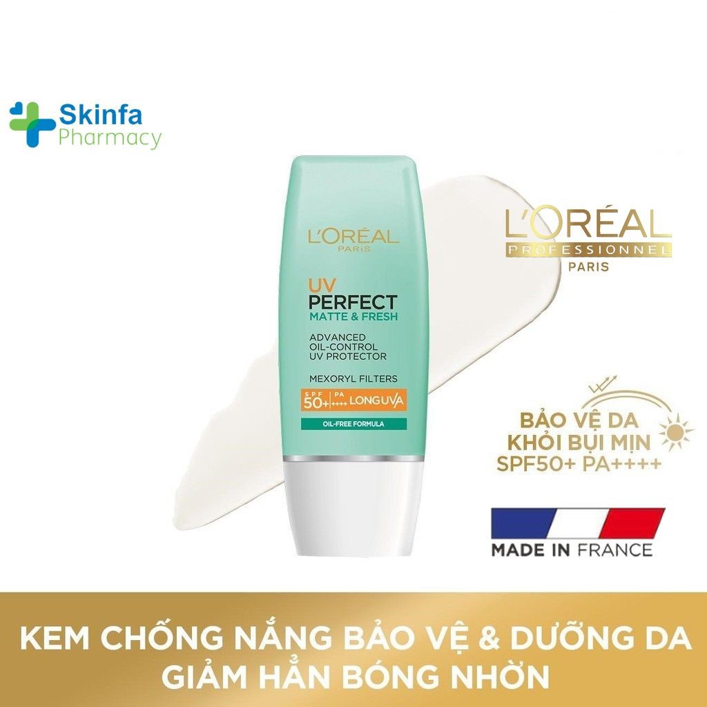 Kem chống nắng L'Oreal Paris UV Perfect SPF50+ PA++++ bảo vệ & dưỡng da - 30ml - Skinfa.