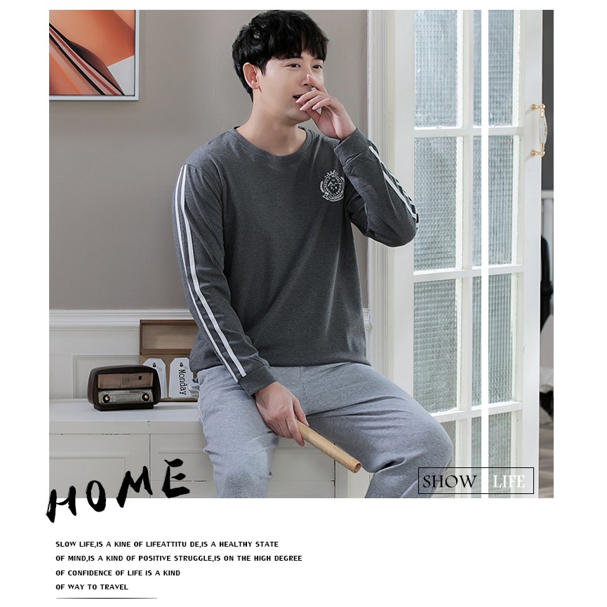Đồ mặc nhà nam tay dài quần dài cá tính -BA9613