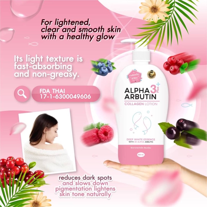 Sữa Dưỡng Trắng Da Alpha Arbutin 3+ Plus Thái Lan 500ml