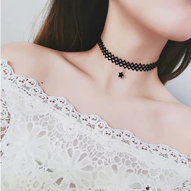 Vòng choker ren ngôi sao phong cách Hàn Quốc