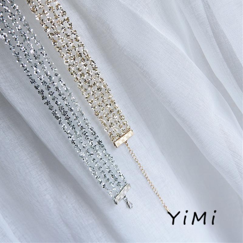 Vòng cổ Đính Kim Sa Lấp Lánh Phong Cách Quyến Rũ Dành Cho Nữ