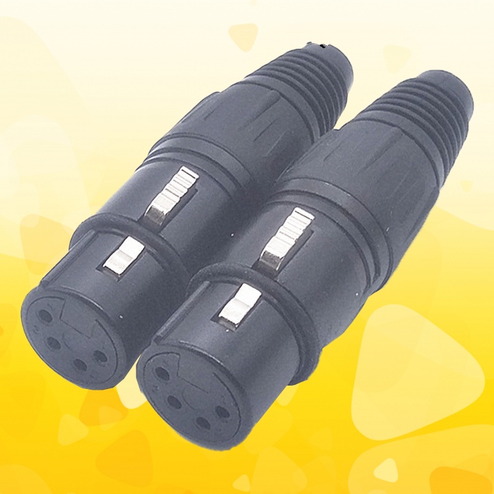 Jack canon xlr 4 chân cái vỏ nhôm đúc nguyên khối lỗ đuôi cao su (Giá 1 chiếc)