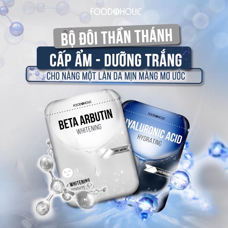 Hộp 10 miếng Mặt nạ giúp cấp ẩm đa tầng Foodaholic Hyaluronic Acid Hydrating Mask 23ml x 10 mới