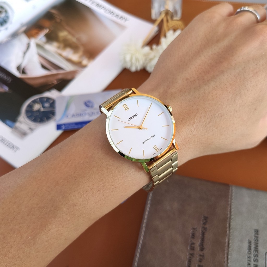 Đồng hồ nam dây kim loại Casio Anh Khuê MTP-VT01G-7BUDF