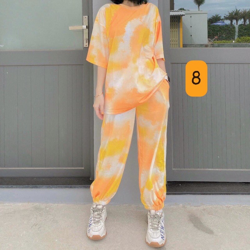 Quần jogger loang màu / quần boom tiedye unisex / Quần loang màu ống bo