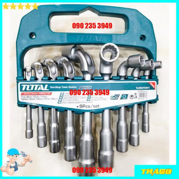 Bộ 6-9 chìa vặn góc L 7-19mm đa năng Total Ingco Bộ điếu chữ L  chìa vặn thép Cr-V chắc chắn 1234