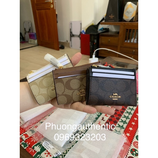 Ví Coach cardholder mini skinny ID case signature AUTHENTIC