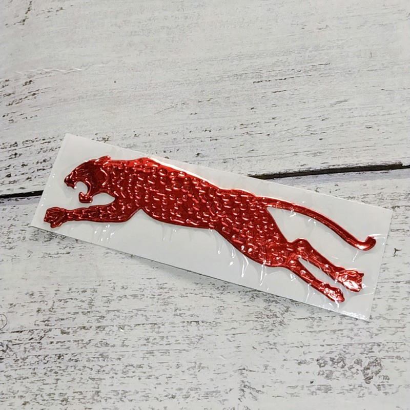 Tem nổi hình con báo hung dữ kích thước 16x4cm dán trang trí xe máy
