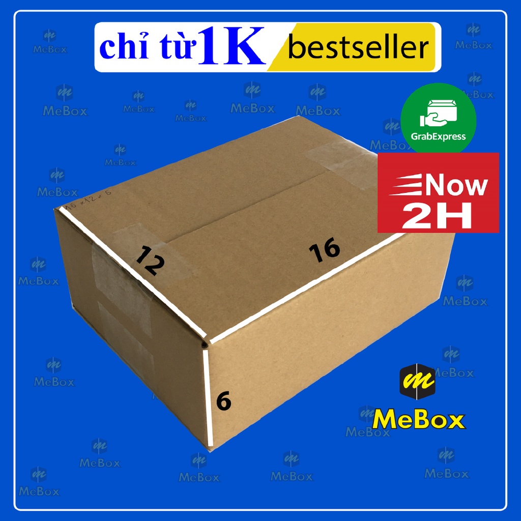 hộp giấy gói hàng 16x12x6 bộ 100