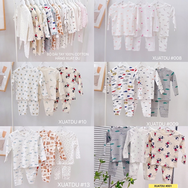 SET 3 BỘ DÀI TAY XUẤT DƯ CHO BÉ