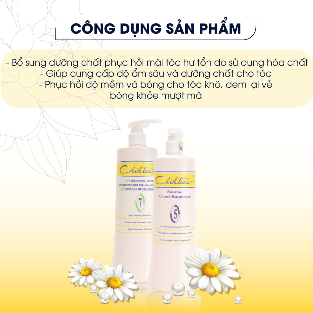 Dầu Gội Xả Chihtsai Phục Hồi Tóc Hư Tổn Chiết Xuất Từ Hoa Cúc La Mã,Cung Cấp Dưỡng Chất NO.5-7 250ml-1000ml F46 - F48