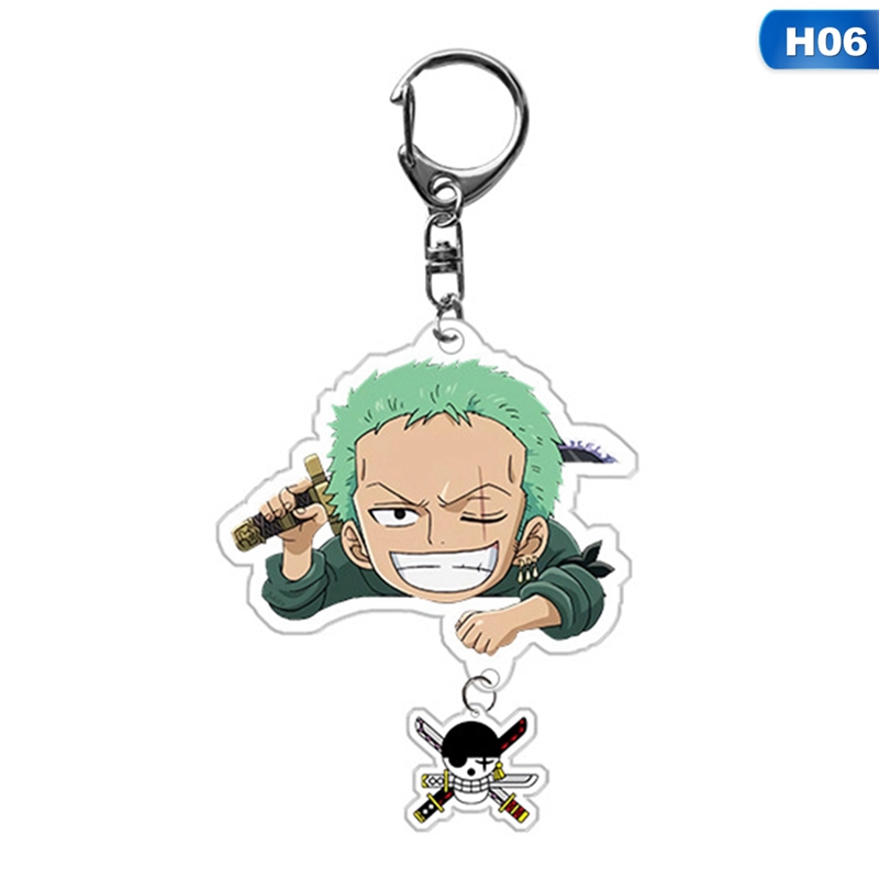 flowersqueen Móc khóa hình nhân vật hoạt hình One Piece dễ thương