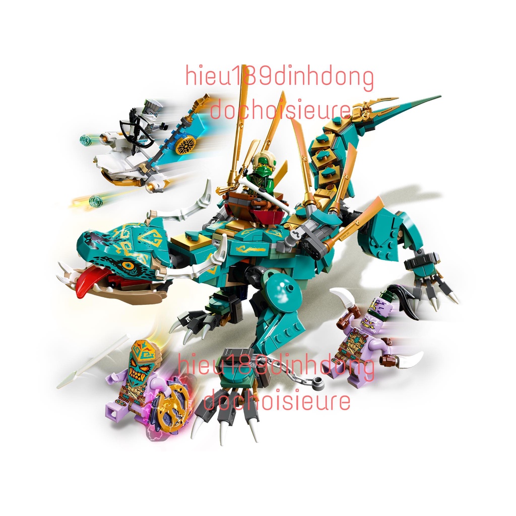 Lắp ráp xếp hình non ninjago 71746 , 3082 : Rồng thần Jungle của Lloyd 525 mảnh