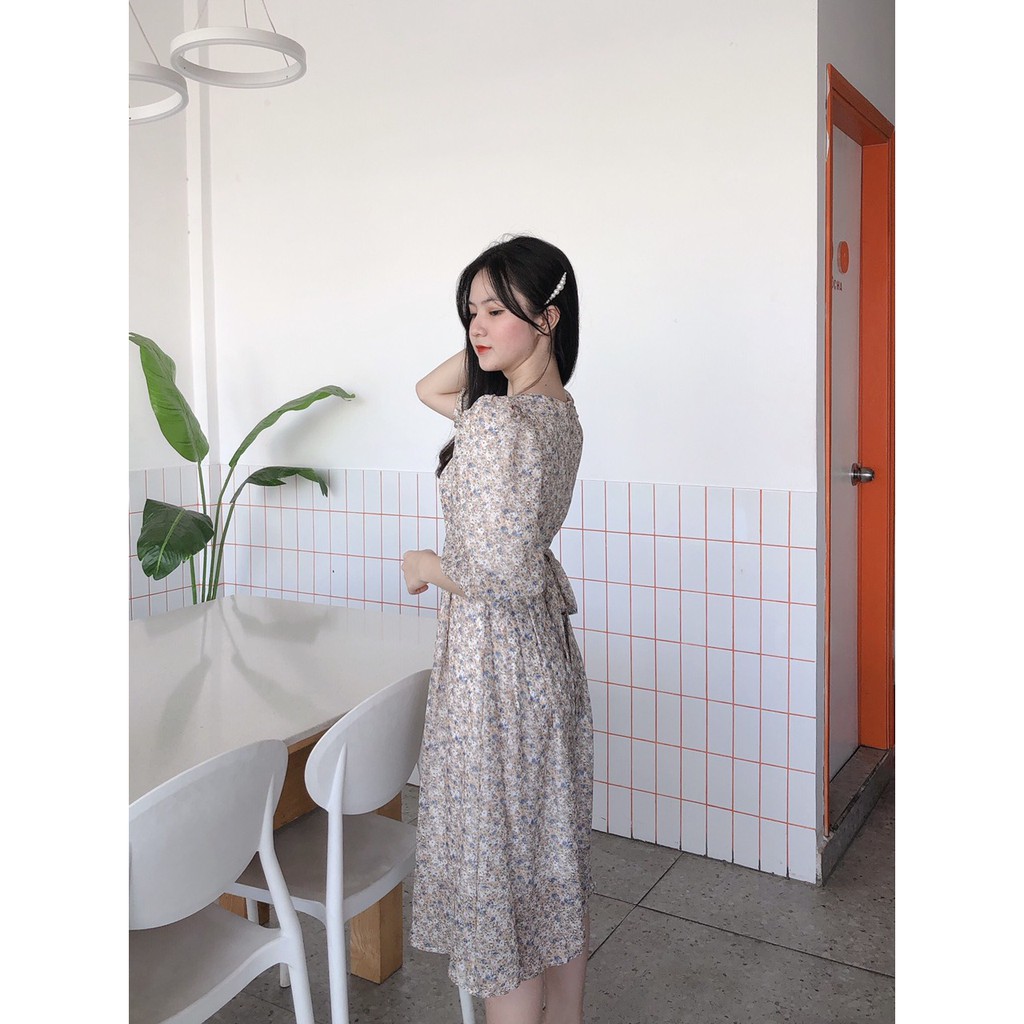 ĐẦM HOA VOAN TẾT TAY PHỒNG TO DÁNG DÀI -hình thật shop chụp | BigBuy360 - bigbuy360.vn