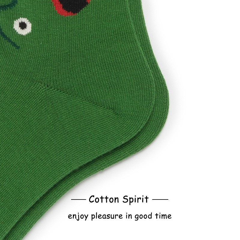 Vớ Cổ Cao Cotton Thể Thao Cá tính Nam nữ Unisex In Hình Họa Tiết Cá Sấu Phong Cách Tất Cao cổ Nam Nữ