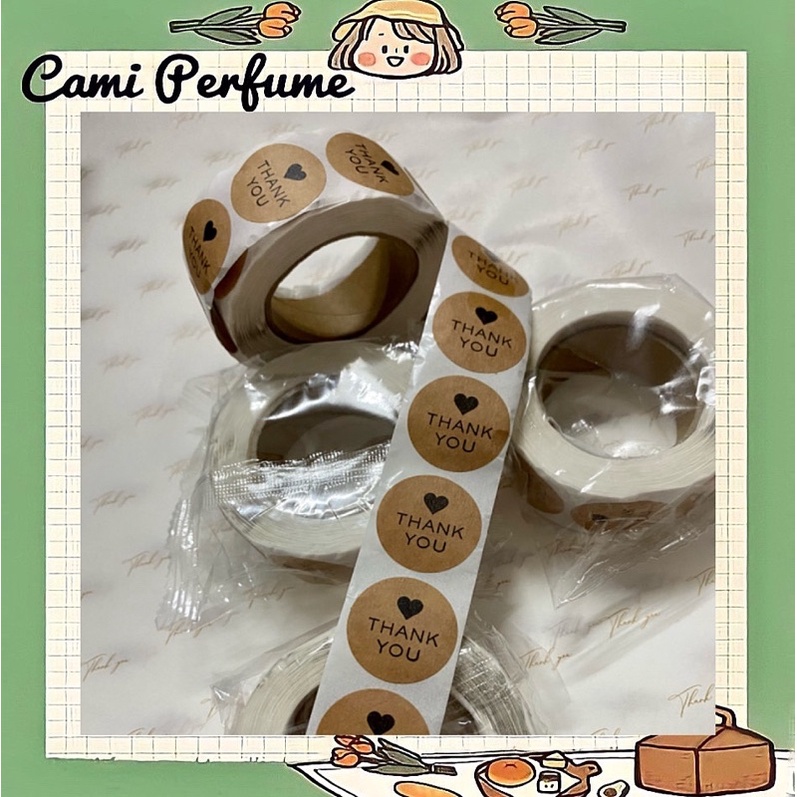 Sticker Thank You ♥ Miếng nhãn dán cảm ơn khách hàng, gói quà, gói hàng