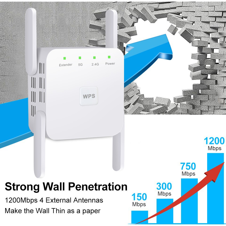 5Ghz WiFi Repeater Wireless Wifi Extender 1200Mbps Wi-Fi Amplifier 802.11N Long Range Wi fi Signal Booster 2.4G Wifi Repiter