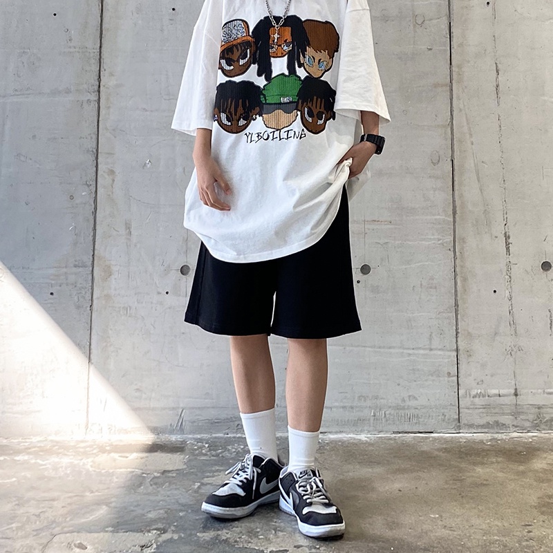 【ZHELIHANGFEI】Quần Short Dáng Rộng Phong Cách Thời Trang Hiphop Mỹ