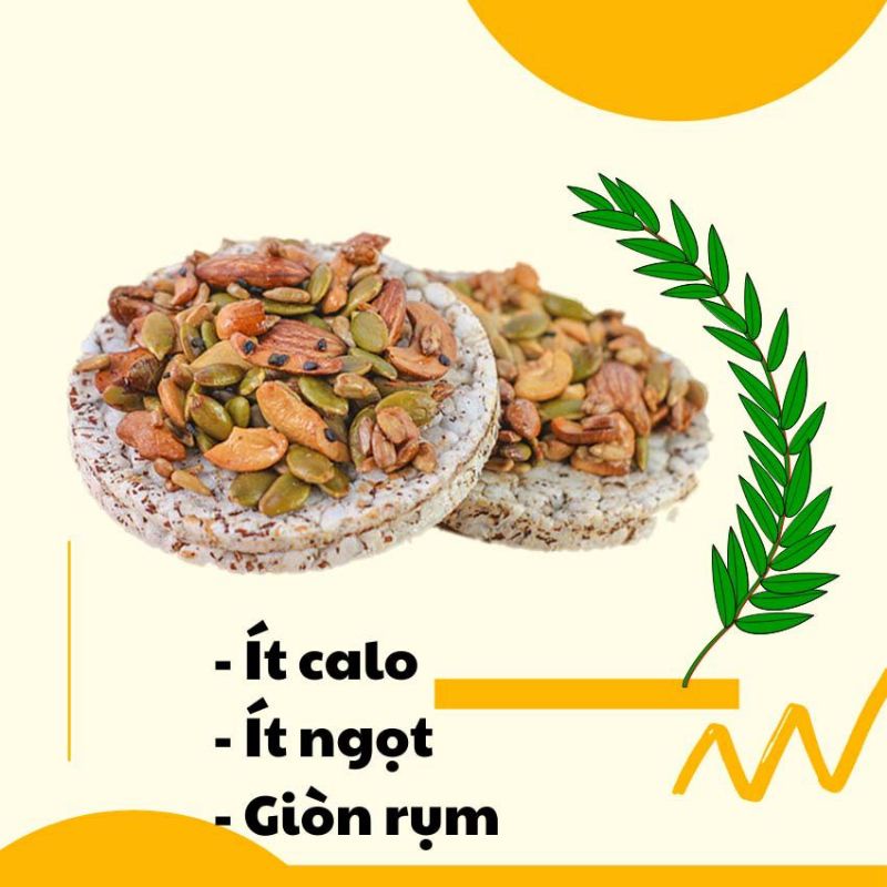 Bánh gạo lứt nguyên hạt mix hạt dinh dưỡng eat clean &amp; healthy hộp 250g.