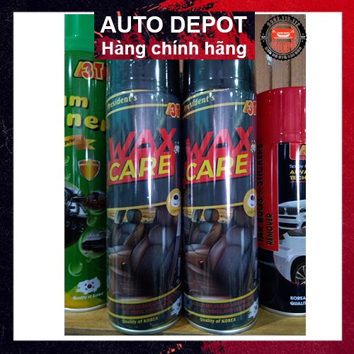 Bình xịt bóng, vệ sinh nội thất bề mặt da, gỗ cho ô tô Wax Care 3T 450ml hương cafe nhập chính hãng công nghệ Nhật Bản