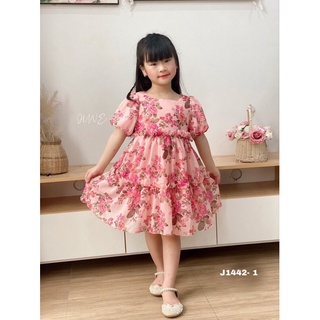 Đầm váy maxi đi biển, đi du lịch bé gái❤️Đầm voan tơ tay phồng nhẹ nhàng bay bổng❤️size 1-10Y(8-35 ký)