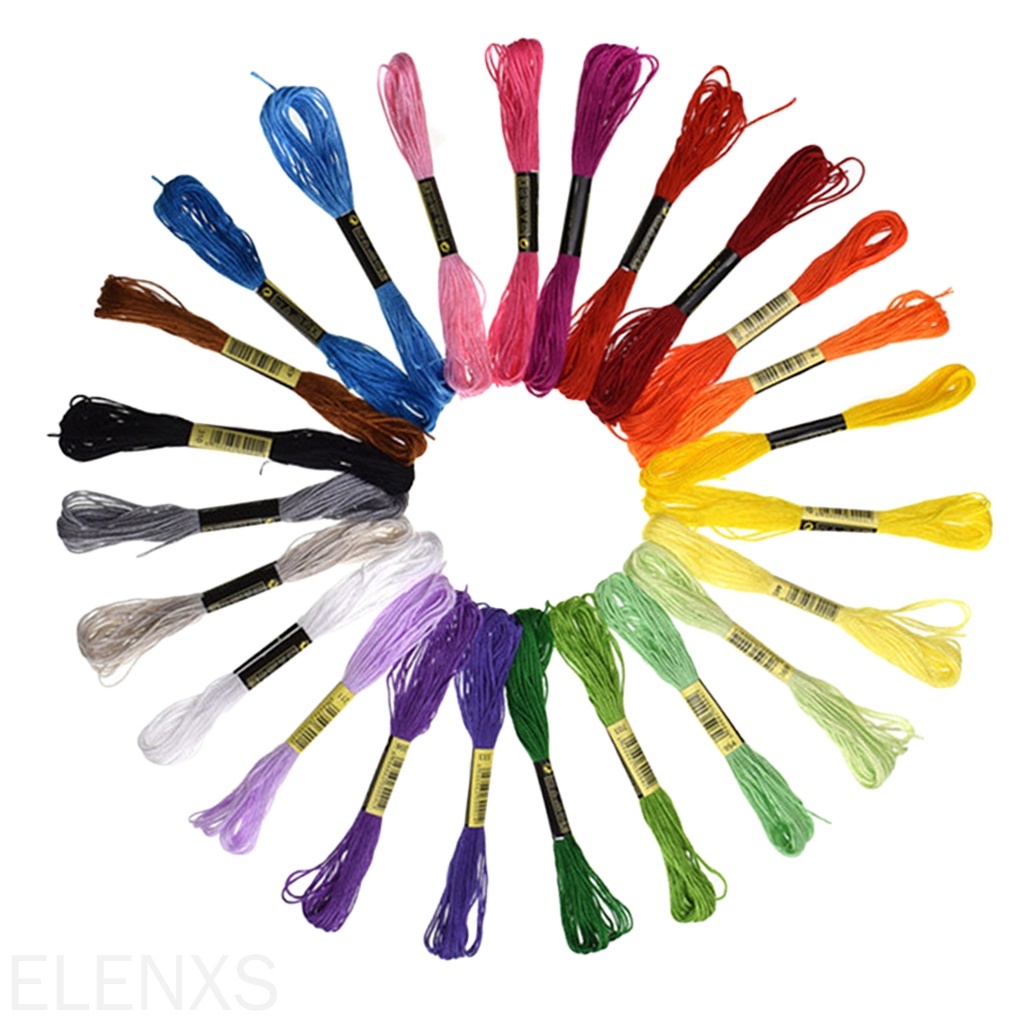 Chỉ cotton thêu dùng thêu chữ thập đan len thủ công DIY màu sắc ngẫu nhiên