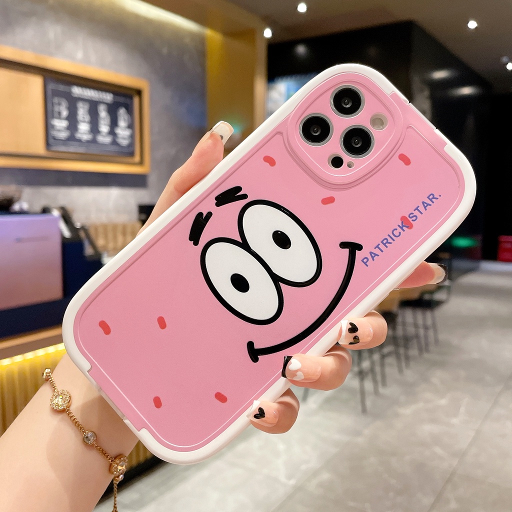 Ốp Điện Thoại Dẻo Họa Tiết Hoạt Hình SpongeBob Kèm Giá Đỡ Cho iPhone 13 12 11 Pro Max X XR Xs Max 7 8 Plus