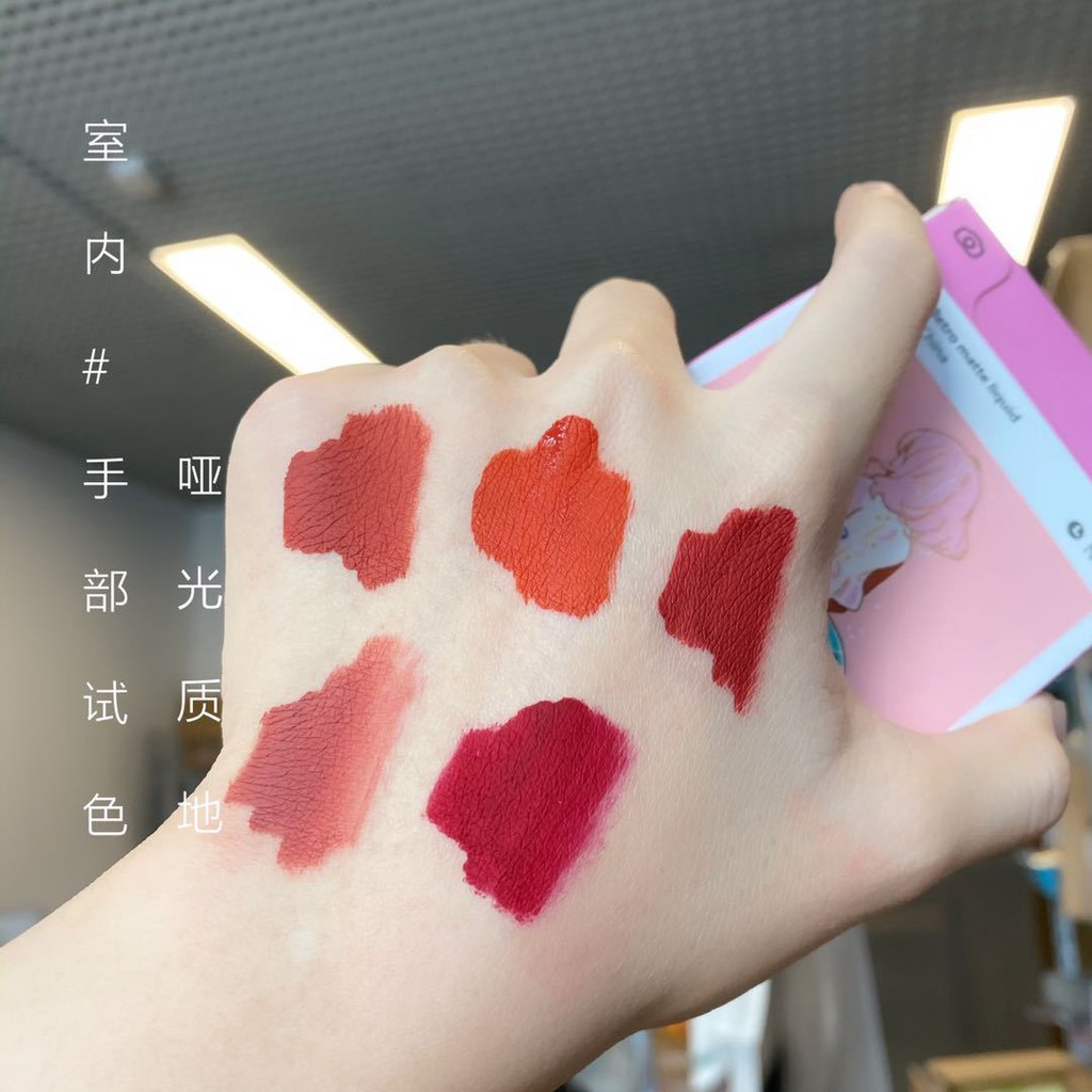 🌈🥑🍒 Set 5 Cây Son Kem Siêu Mịn Lì Cô Gái Vỏ Hồng Mugeleen Meyoko Retro Matte Liquid - Y353-C11T2 | Thế Giới Skin Care