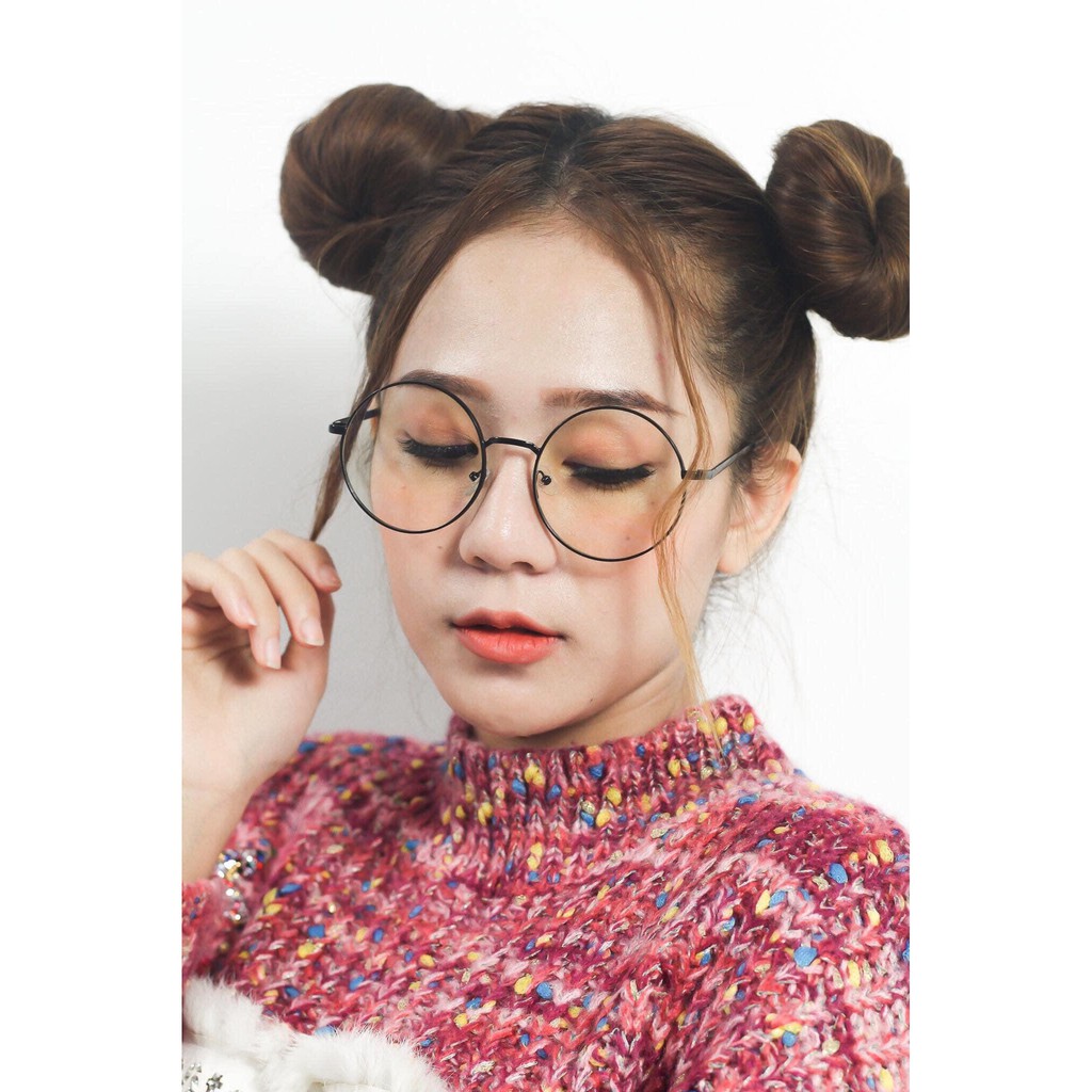 Kính mát nam nữ kính thời trang giả cận mặt tròn chống ánh sáng xanh siêu hot - NÔ TRÒN