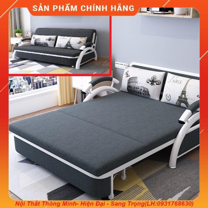 [GIÁ TỐT] Sofa Giường gấp gọn thông minh, Giường Sofa đa năng, khung hợp kim cao cấp (tặng kèm 2 gối ôm) KT:128x190 cm