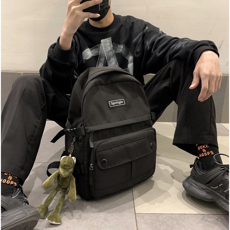 Balo Nam Nữ Thời Trang Springin 2 Màu Basic, Balo Mang Đi Học Đi Chơi