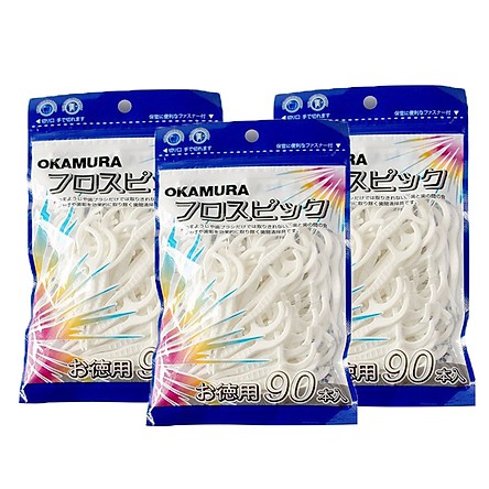 Tăm chỉ nha khoa OKAMURA JAPAN bịch 90 cây DENTALEE tăm nhựa nha khoa chỉ tơ xỉa răng cao cấp giá rẻ chất lượng Nhật Bản