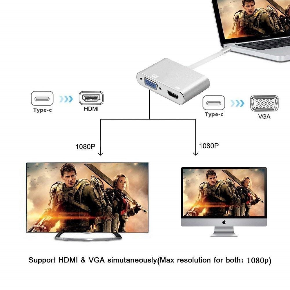Cáp Chuyển Đổi Từ Cổng Type C Sang Cổng Hdmi 4K Vga | BigBuy360 - bigbuy360.vn