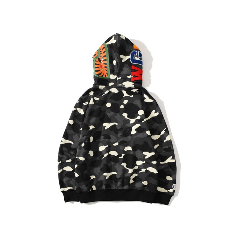 Áo Hoodie Khóa Kéo Bape ❤ Áo Khoác Nỉ Dáng Rộng Phản Quang Nam Nữ NVA199