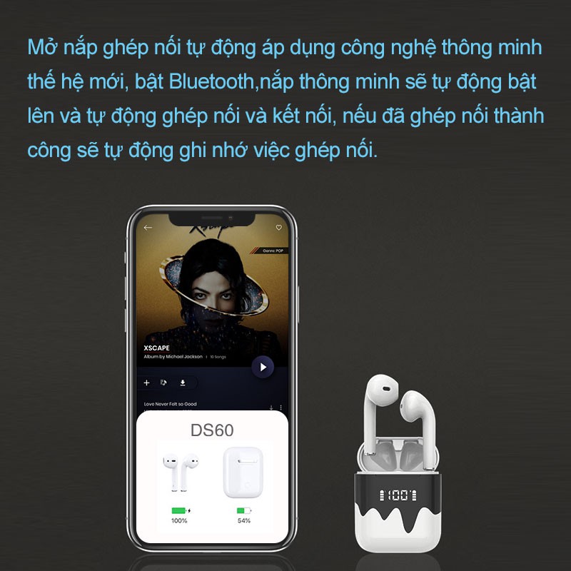 Tai nghe bluetooth 5.0 không dây true wireless Airpods 2 âm thanh HiFi màn hình LED cho thiết bị Android và iPhone iPad | BigBuy360 - bigbuy360.vn