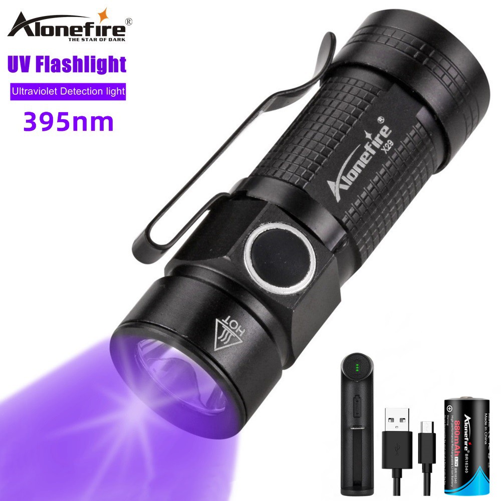 Đèn pin Alonefire X29UV 3 chế độ chiếu tia UV 395nm tiện dụng